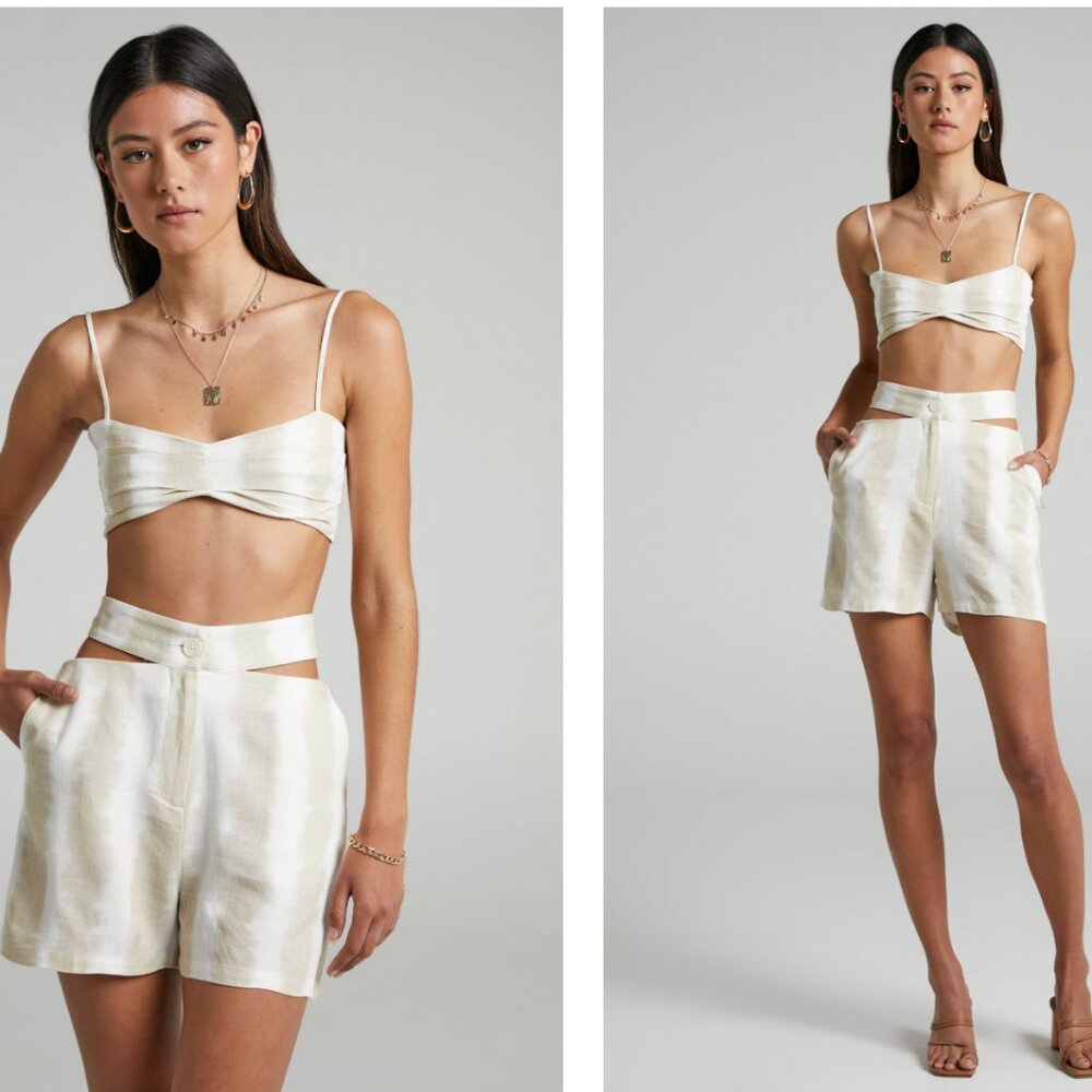 4TH & RECKLESS - BLAKE SHORT & CROP TOP IN STRIPE PRINT Set